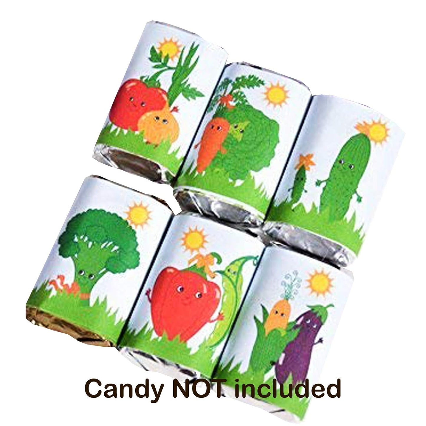54 Cute Vegetable Candy Wrappers Party Labels Graden Baby Shower Birthday Party Favor Stickers for Miniatures Chocolates