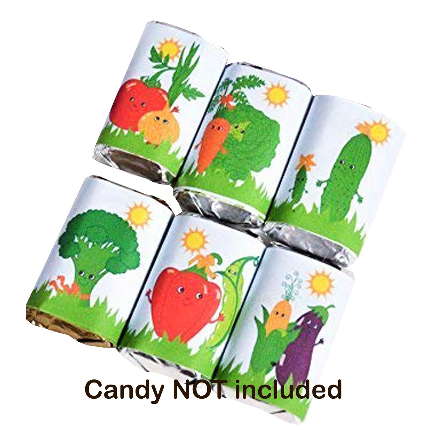 54 Cute Vegetable Candy Wrappers Party Labels Graden Baby Shower Birthday Party Favor Stickers for Miniatures Chocolates