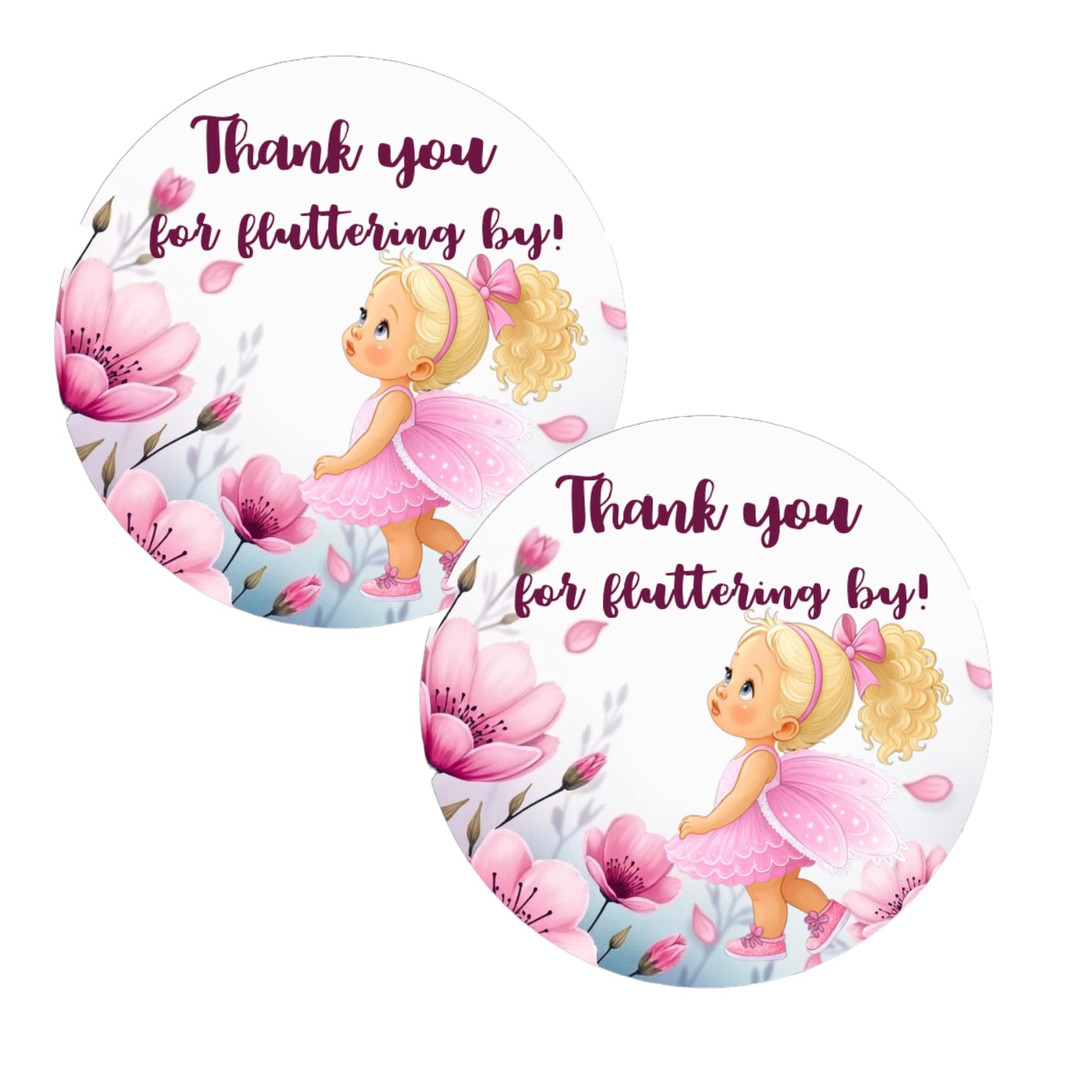 40 Fairy Garden Party Decorations Labels Stickers Birthday Party (African American)