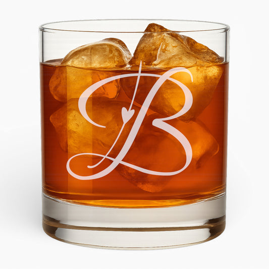 10.5 oz Love Letter Whiskey Glass - Romantic Engraved Design