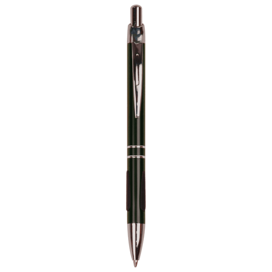 Black engraved aluminum pen with gripper