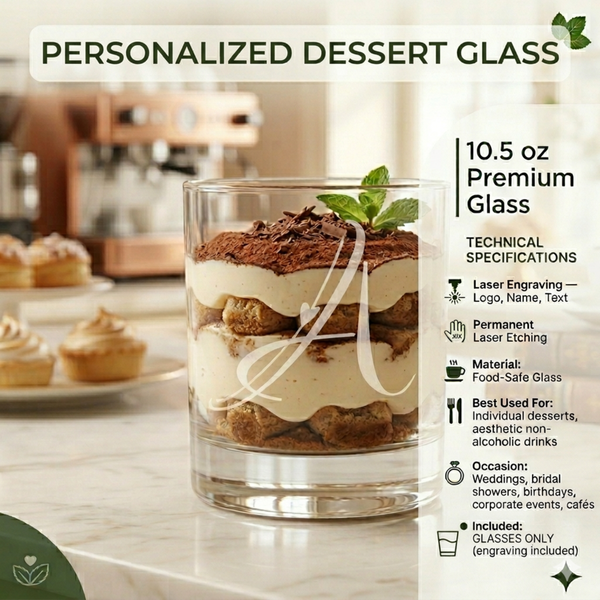 Personalized dessert glass