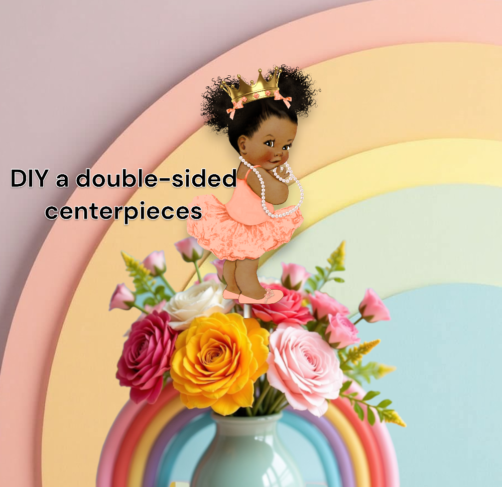 Peach Cutouts Centerpieces Ballerina