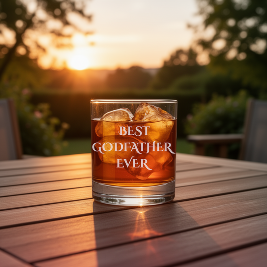 Engraved Godfather Whiskey Glass – Best Godfather Ever 10.5 oz Old Fashioned Glass