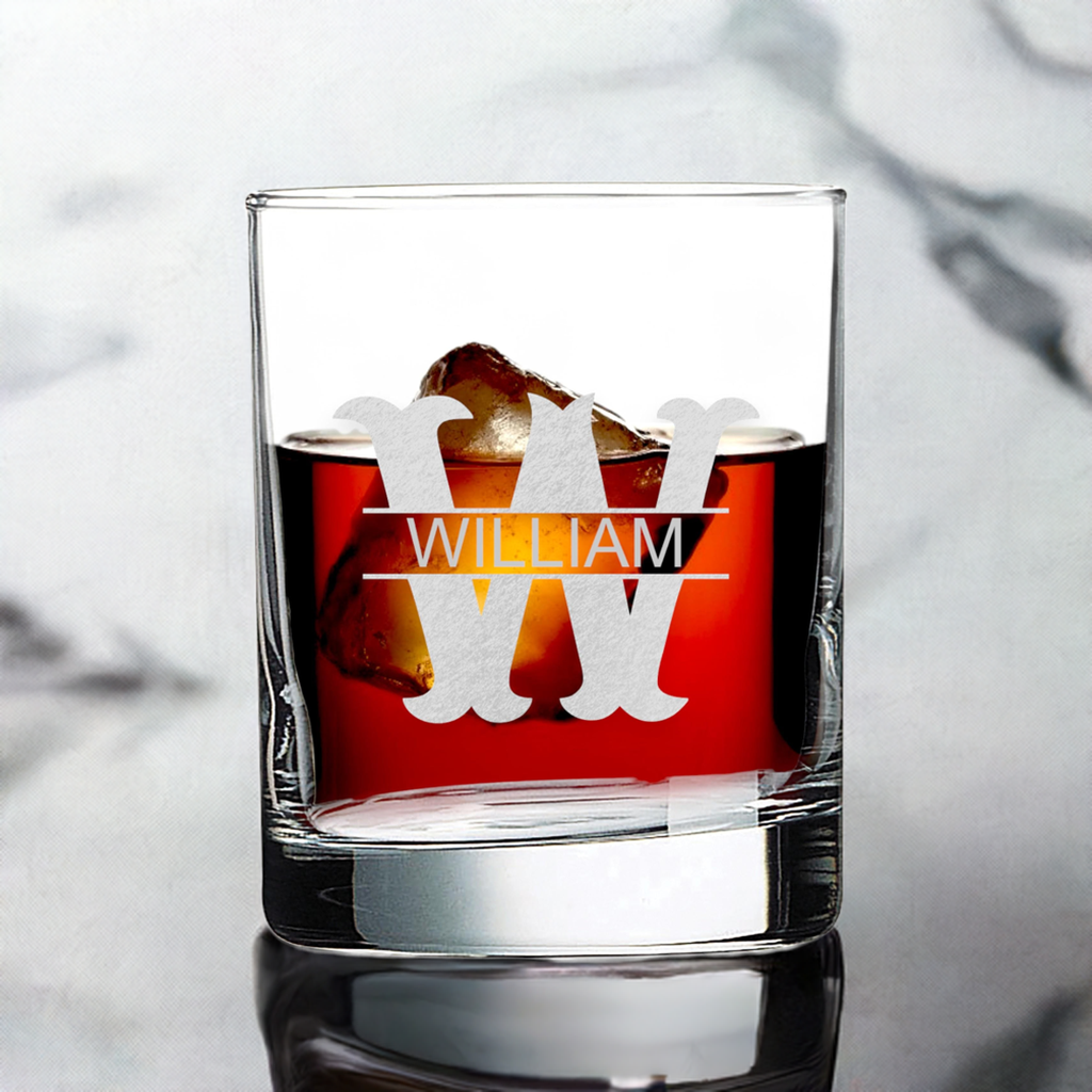 10.5 oz Rock Whiskey Glass Laser Engraved Gift for Him