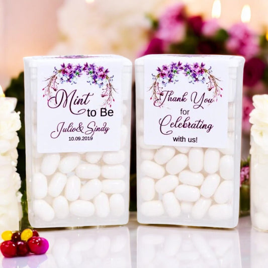 Purple Floral Tic Tac Labels
