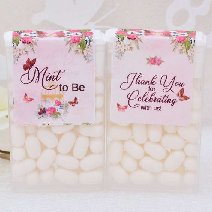 Tic Tac Labels, Hot Pink Mint to Be Wedding Favors Gifts, Bridal Shower Personalized Party Supplies