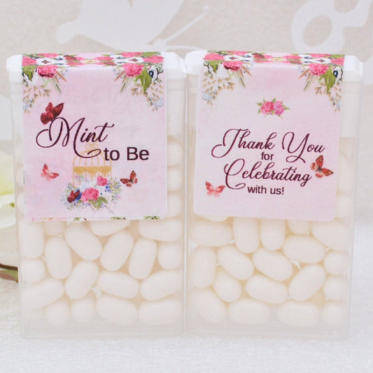 Tic Tac Labels, Hot Pink Mint to Be Wedding Favors Gifts, Bridal Shower Personalized Party Supplies
