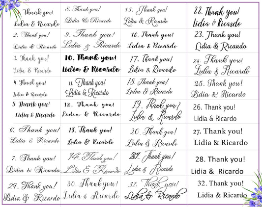 Matte sticker paper Tic Tac labels sized to wrap over 1 oz boxes for wedding favor gifting