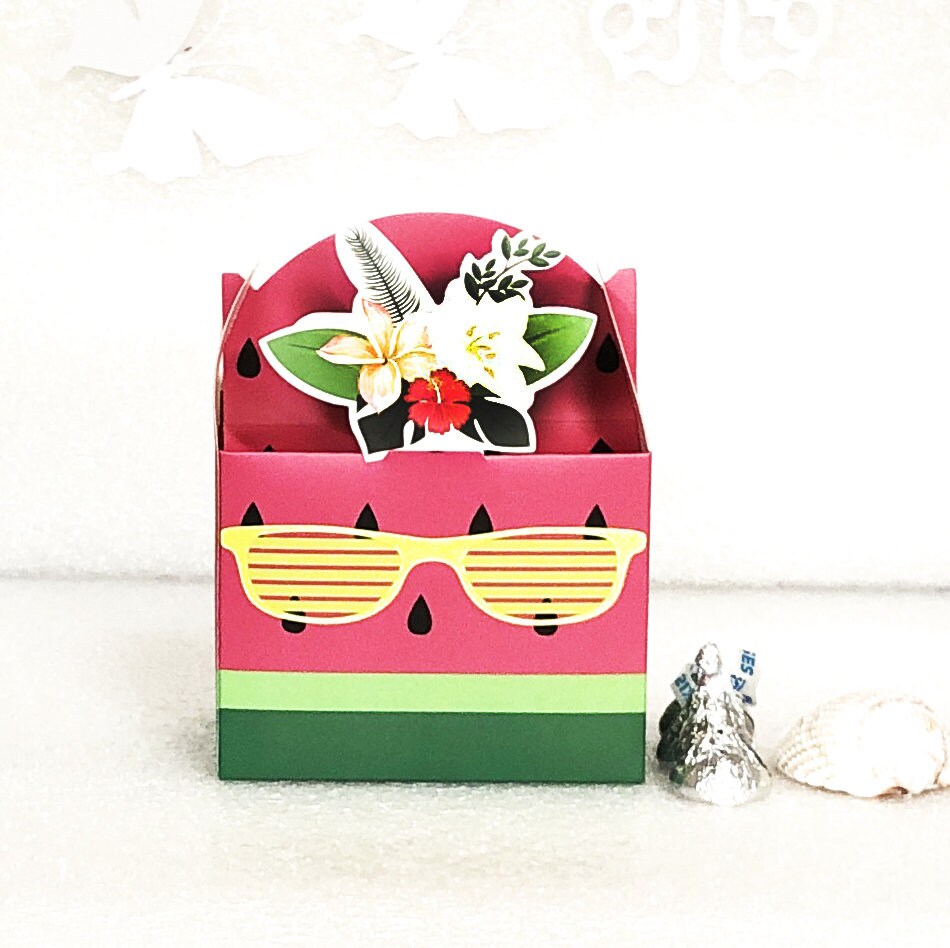 12 Tropical Watermelon Birthday Favor Gift Boxes