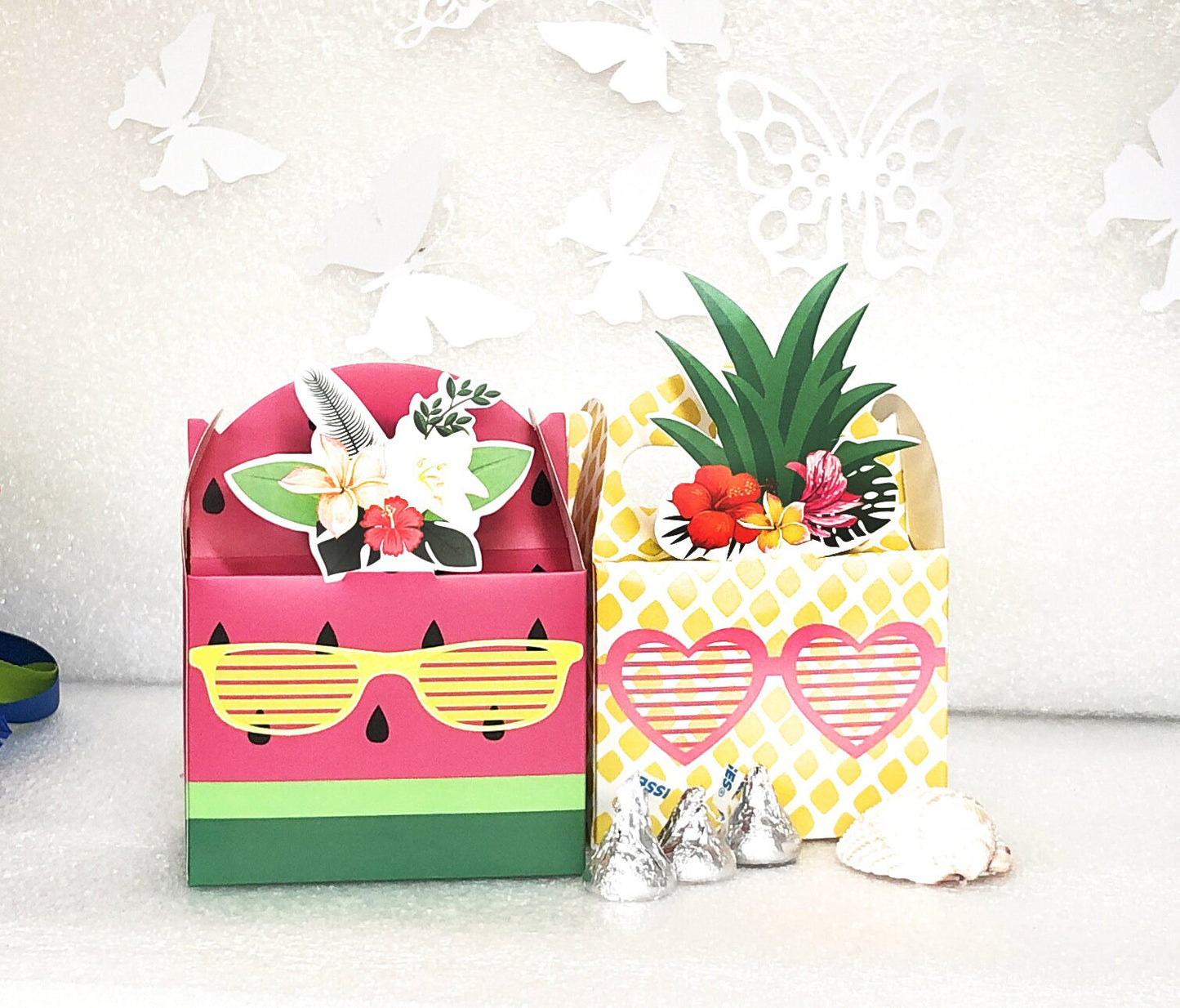 12 Tropical Watermelon Birthday Favor Gift Boxes