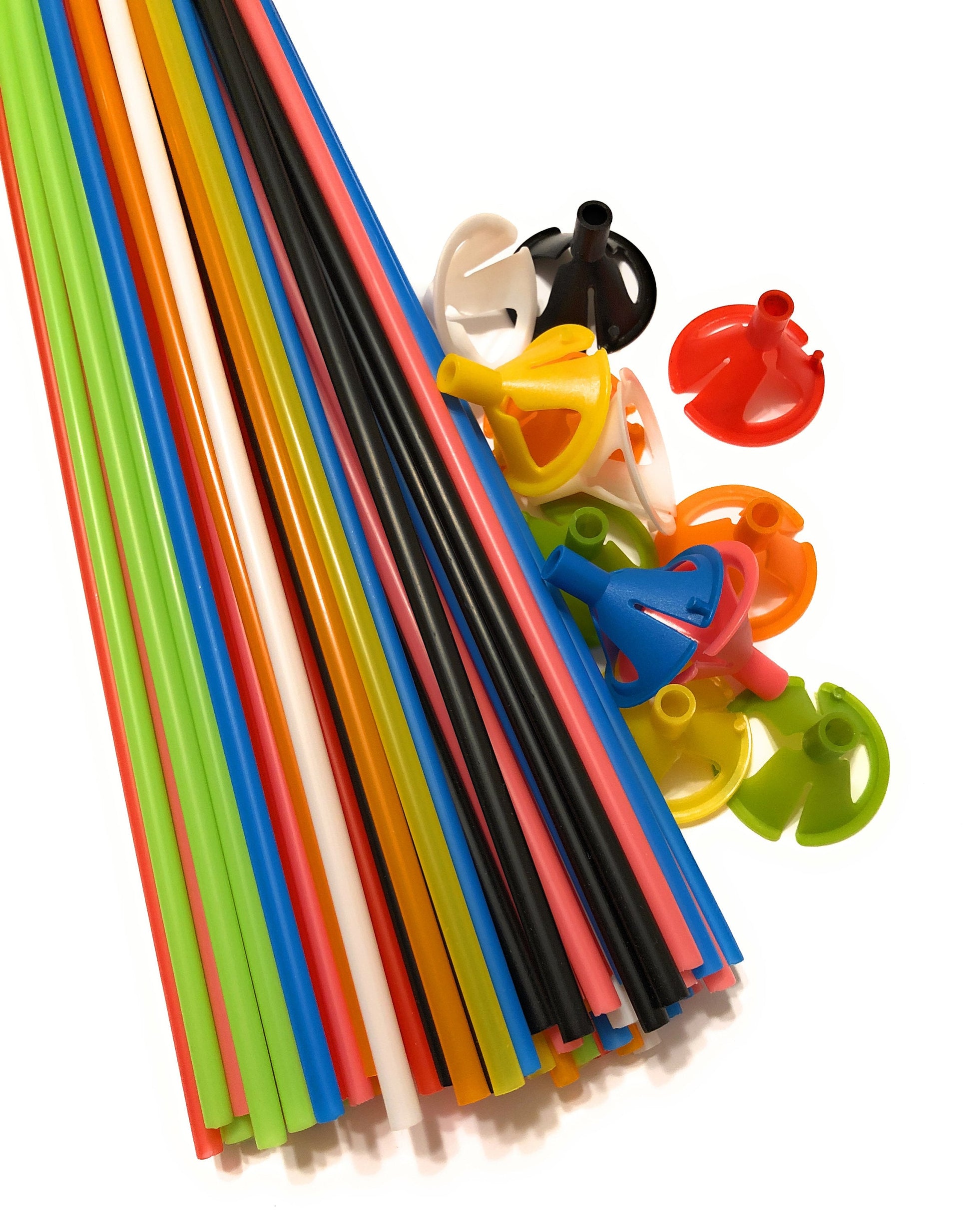 20 Colorful Balloon Sticks and Cups, Balloon Holder Sticks, Balloon Support Holder Outside Party Decoration