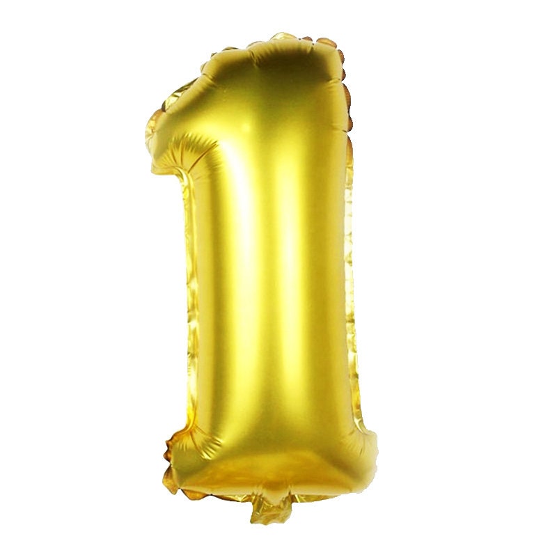 Giant Gold Number One First Birthday Balloons 32 inches