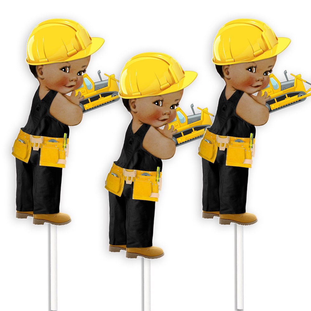 3 Construction Baby Centerpieces, Baby Shower Birthday Table Decor