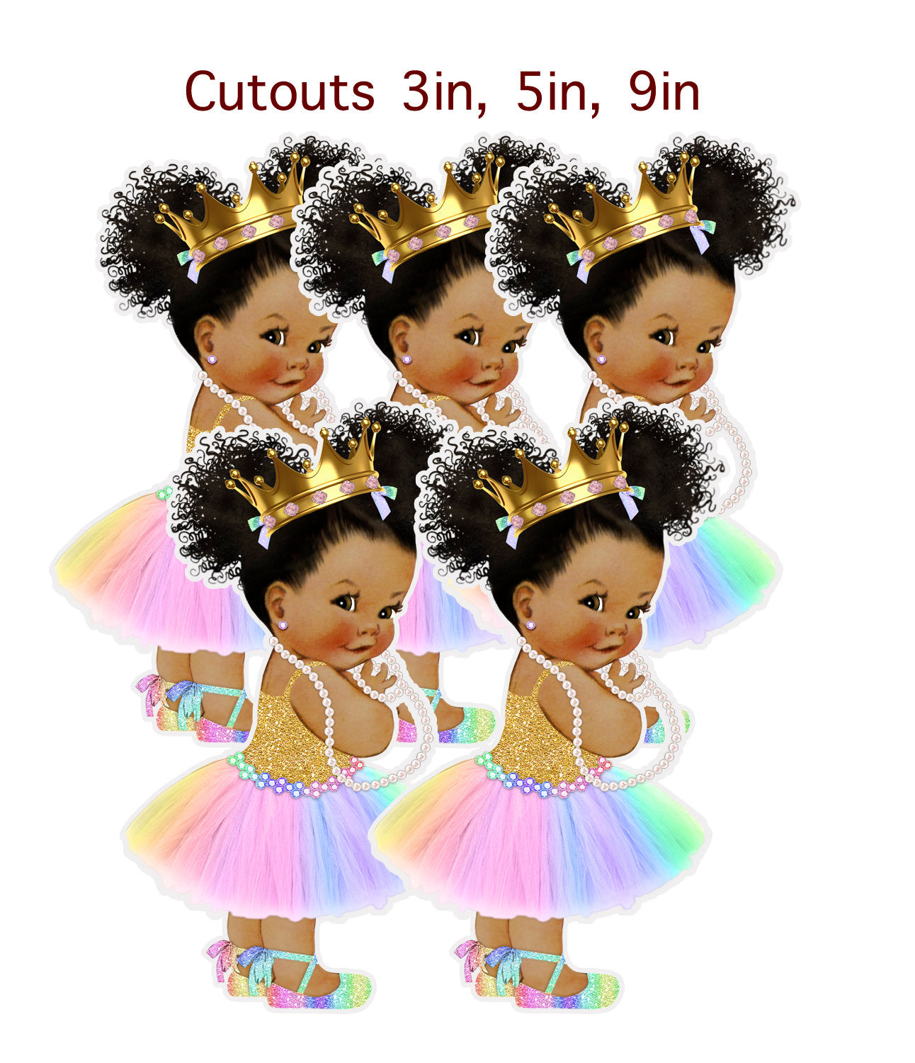 Rainbow Cutouts African American Royal Baby Shower Party Unicorn Decor