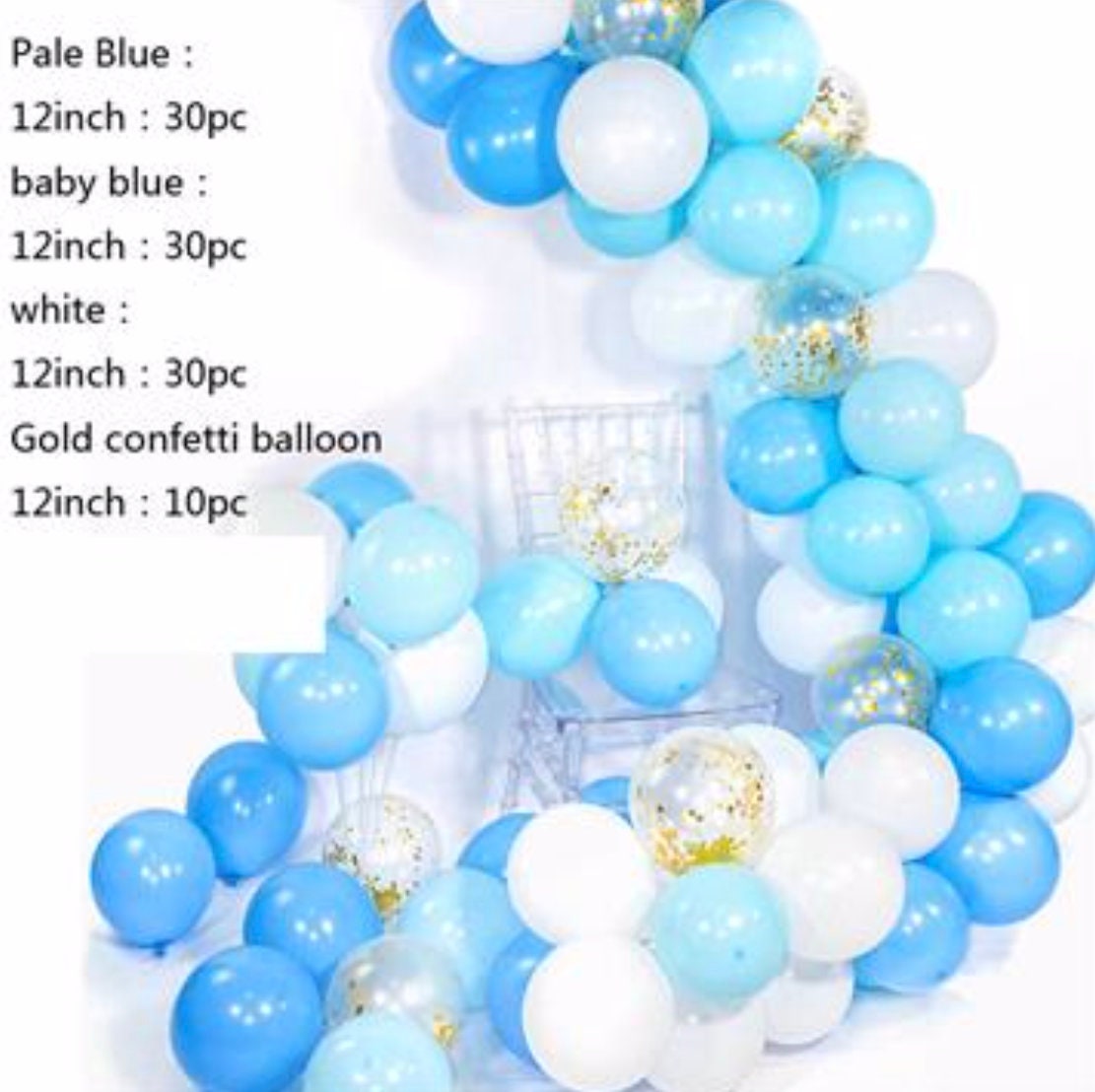 Blue White Balloon Arch Garland Boy Baby Shower 1st Birthday Decoration, Wedding Bridal Shower Balloon Arch