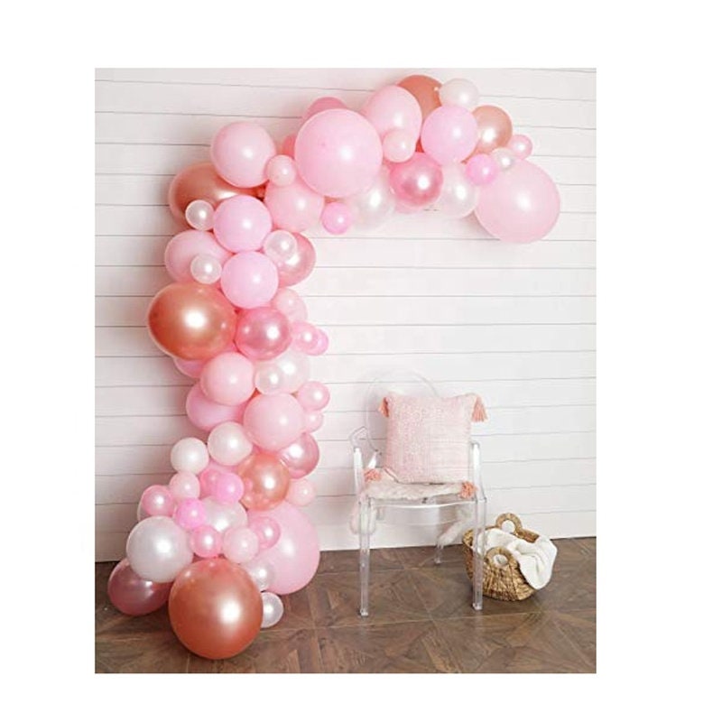 Pink Balloon Girl Baby in Bloom Shower Garland Kit First Birthday Balloons