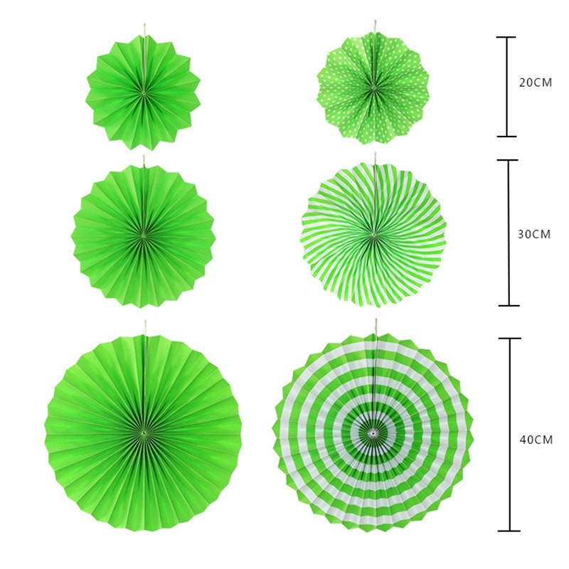 Green Birthday Banner Paper Fan Tassel Dino Forest Kit