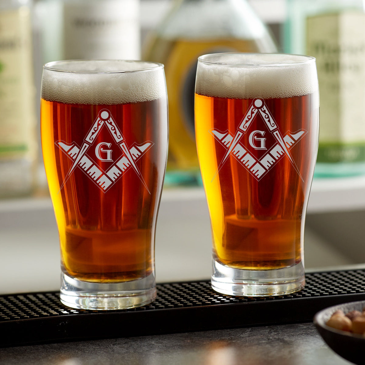 Freemason Personalized Pint Glass β Laser Engraved Masonic Lodge Gift for Men