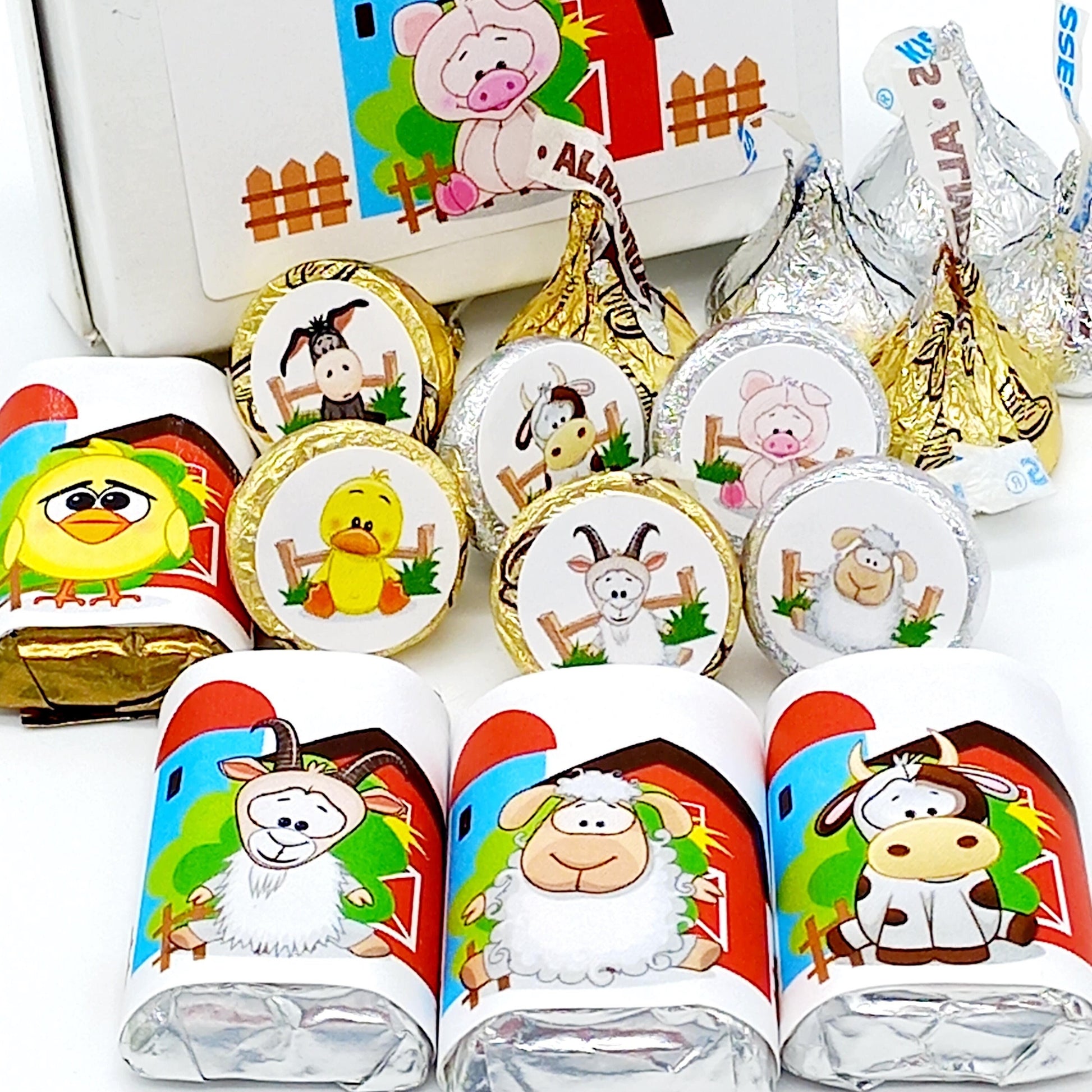 Farm Animals Labels 1st Birthday Baby Shower Theme Party Favor Stickers Decoration