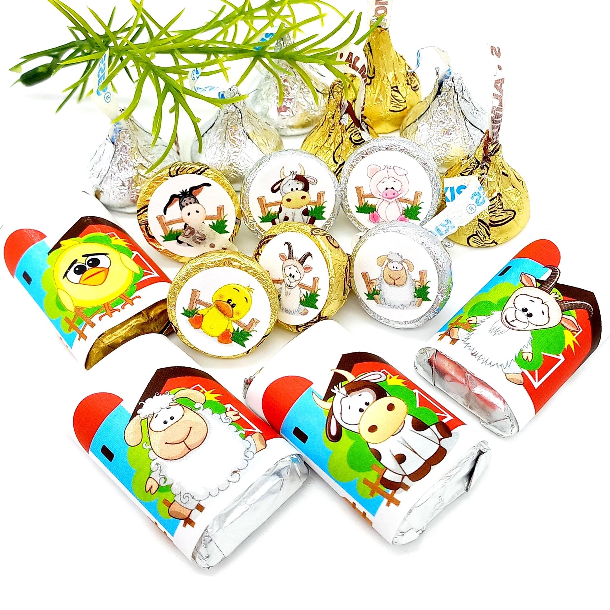 Farm Animals Labels 1st Birthday Baby Shower Theme Party Favor Stickers Decoration