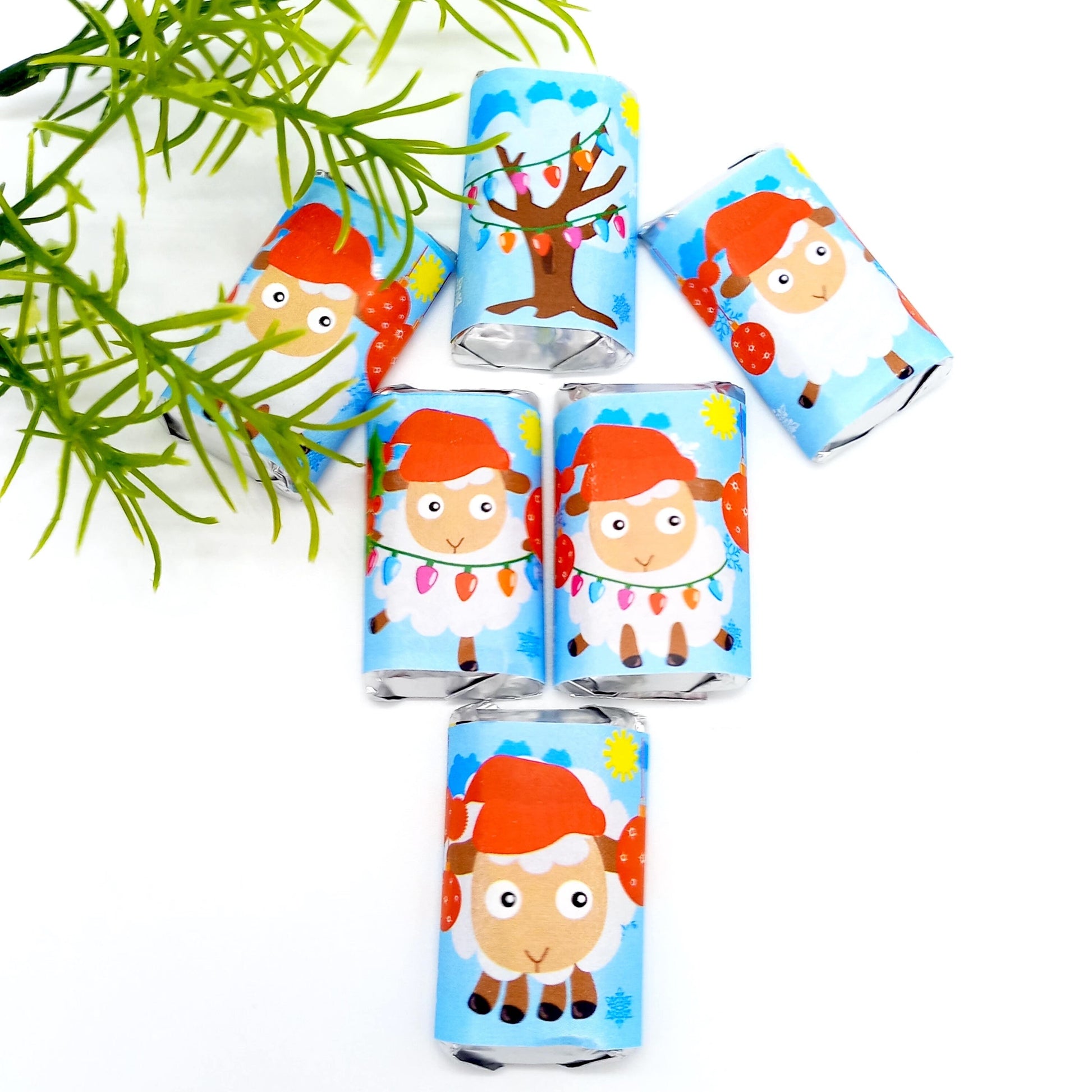 Christmas Candy Wrappers for Miniatures Candy Stickers, Christmas Party Favor, Christmas Birthday, Christmas Baby Shower