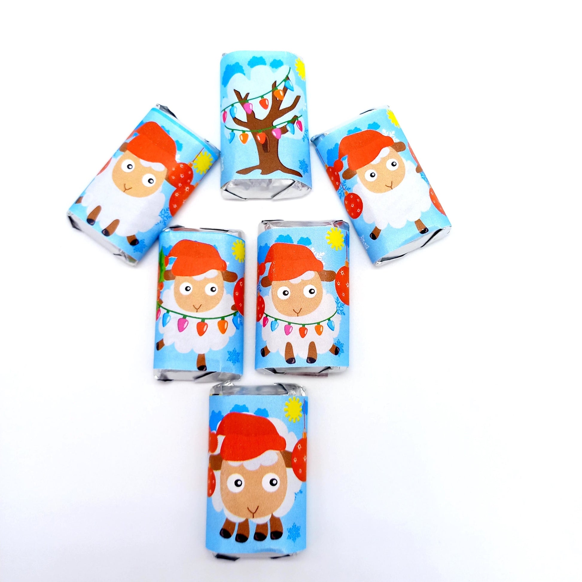 Christmas Candy Wrappers for Miniatures Candy Stickers, Christmas Party Favor, Christmas Birthday, Christmas Baby Shower