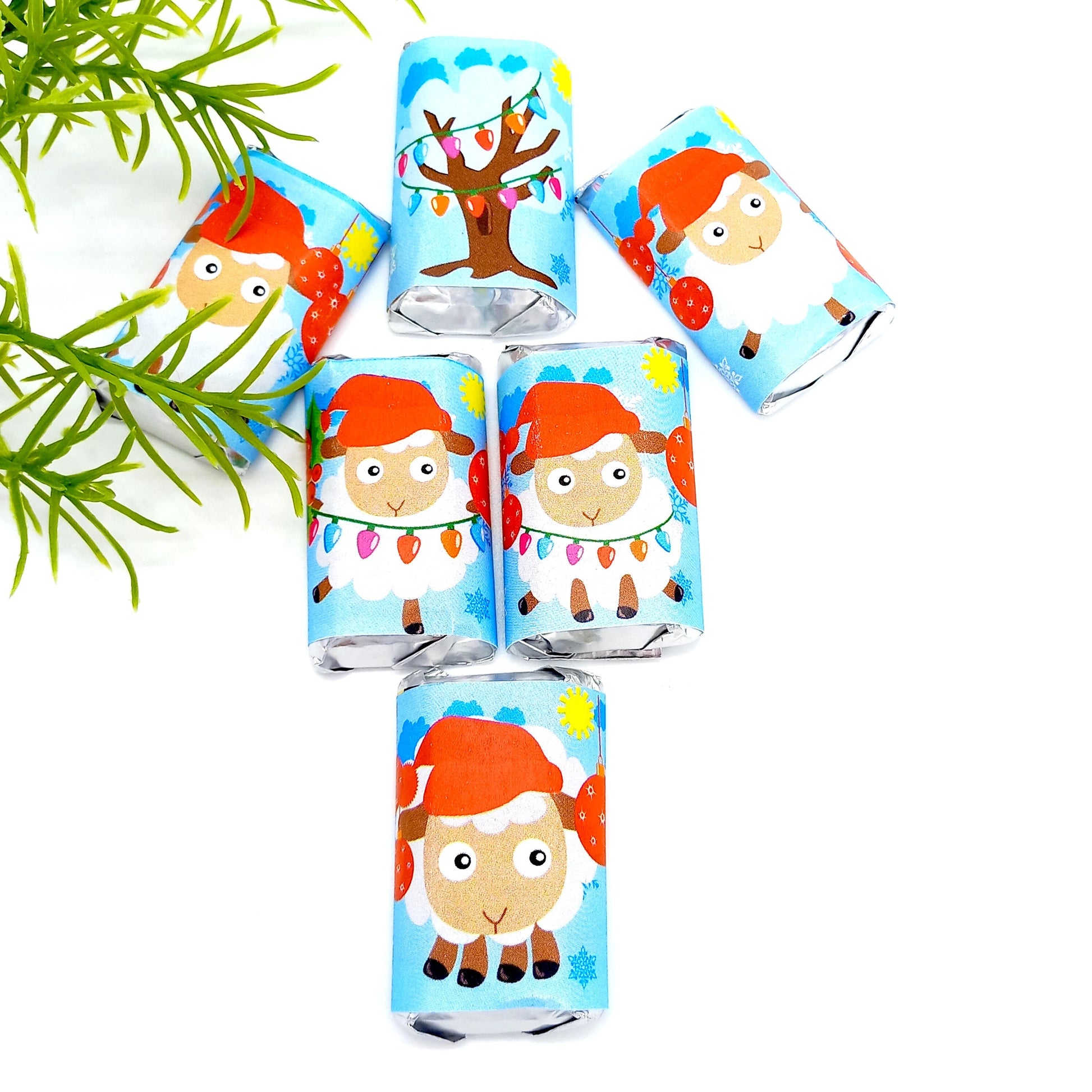 Christmas Candy Wrappers for Miniatures Candy Stickers, Christmas Party Favor, Christmas Birthday, Christmas Baby Shower