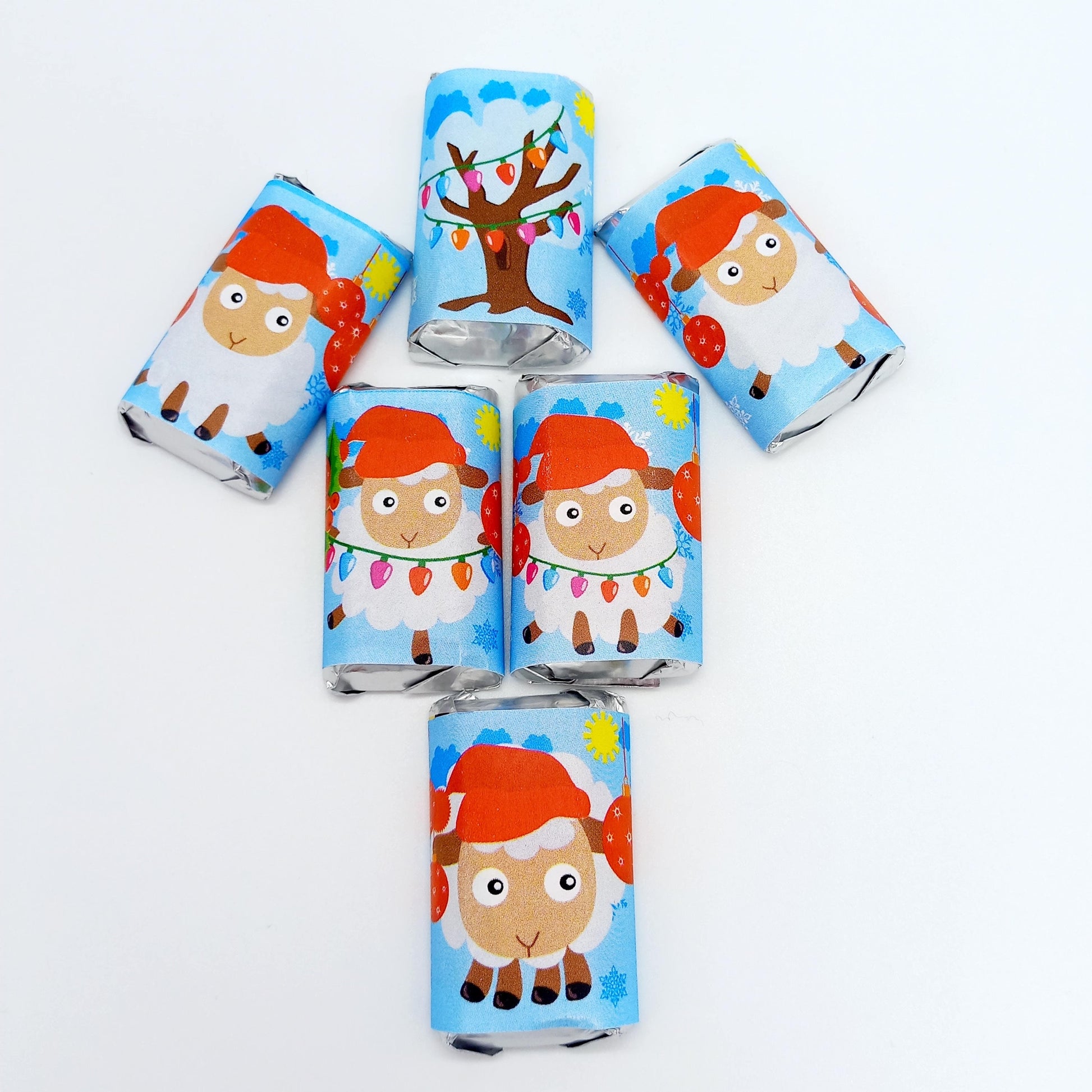 Christmas Candy Wrappers for Miniatures Candy Stickers, Christmas Party Favor, Christmas Birthday, Christmas Baby Shower