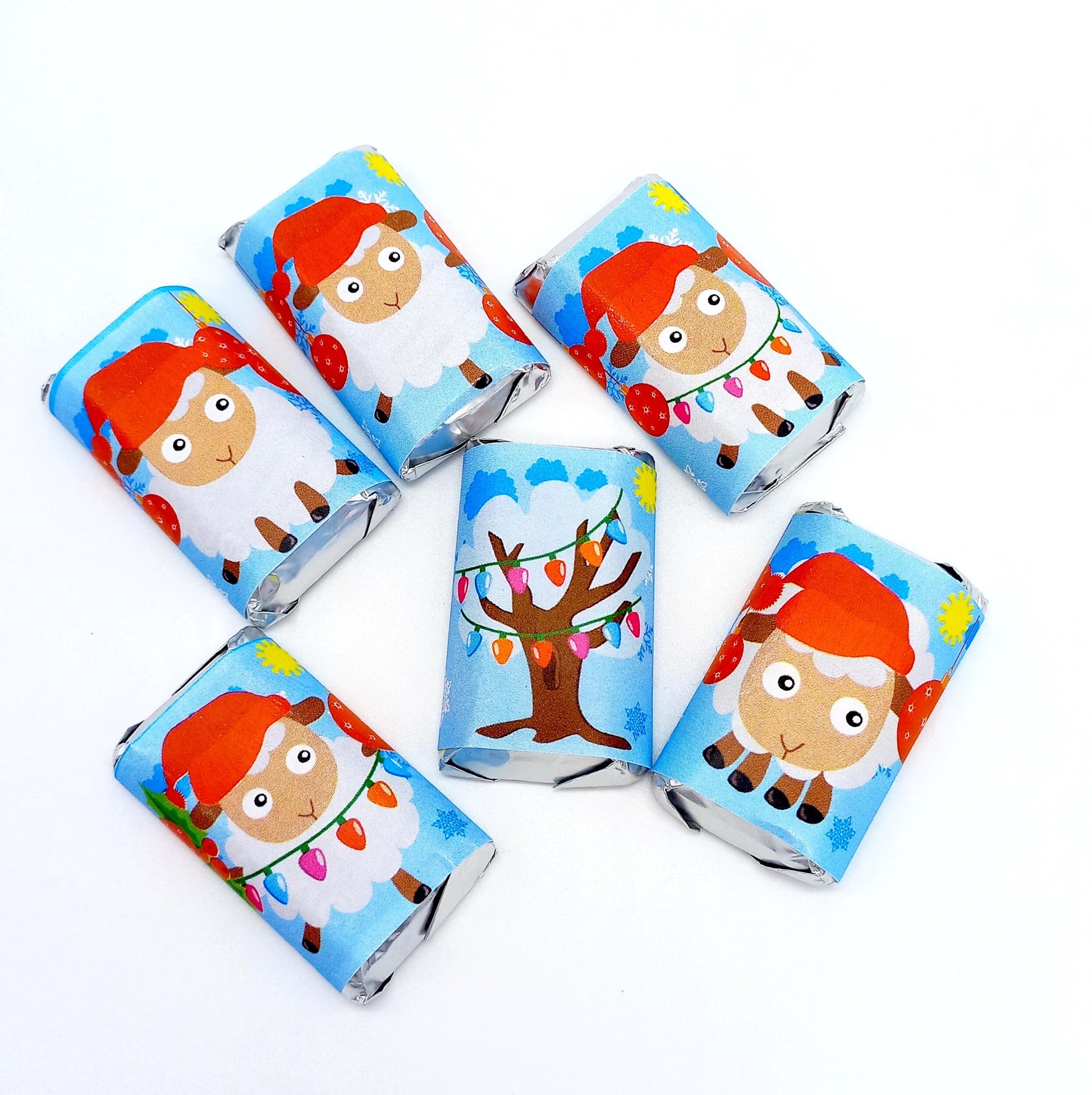 Christmas Candy Wrappers for Miniatures Candy Stickers, Christmas Party Favor, Christmas Birthday, Christmas Baby Shower