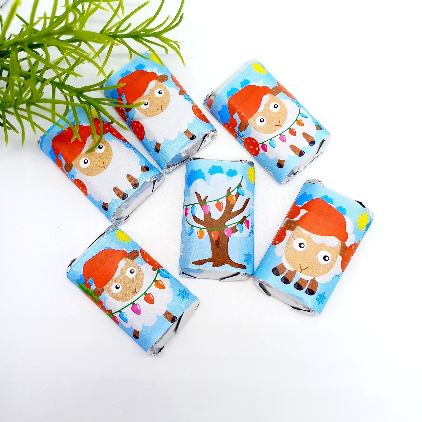 Christmas Candy Wrappers for Miniatures Candy Stickers, Christmas Party Favor, Christmas Birthday, Christmas Baby Shower
