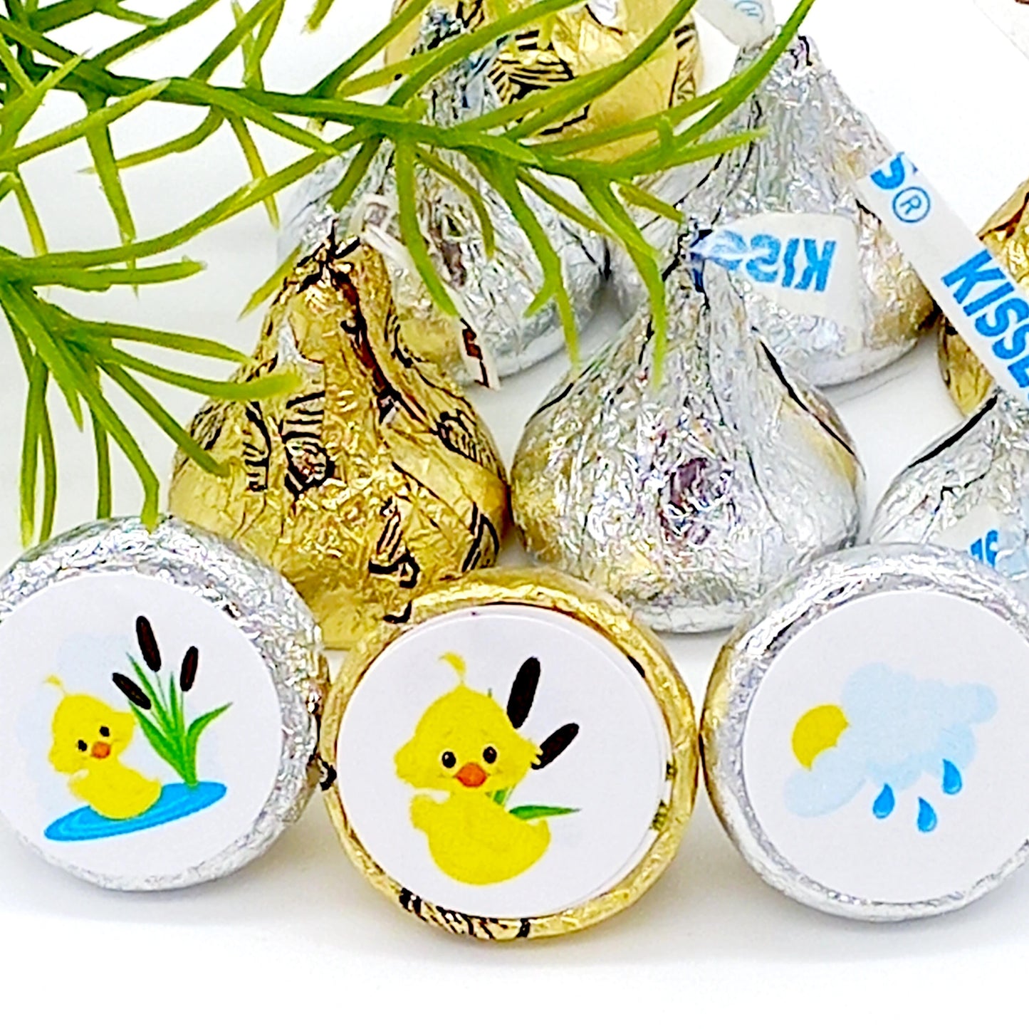 duck baby shower kiss stickers