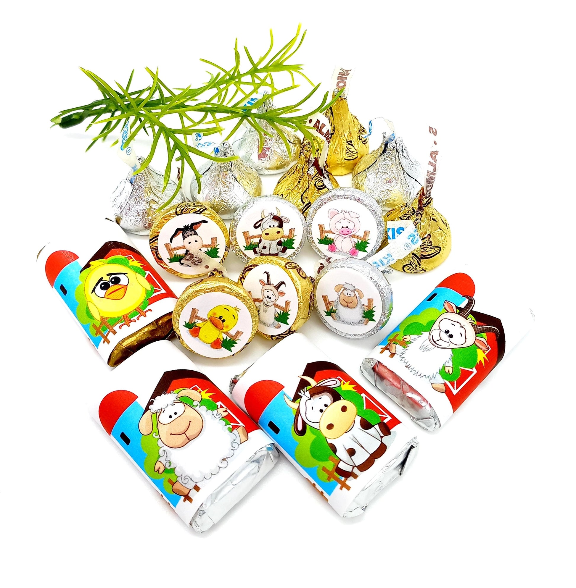 Farm Animals Labels 1st Birthday Baby Shower Theme Party Favor Stickers Decoration