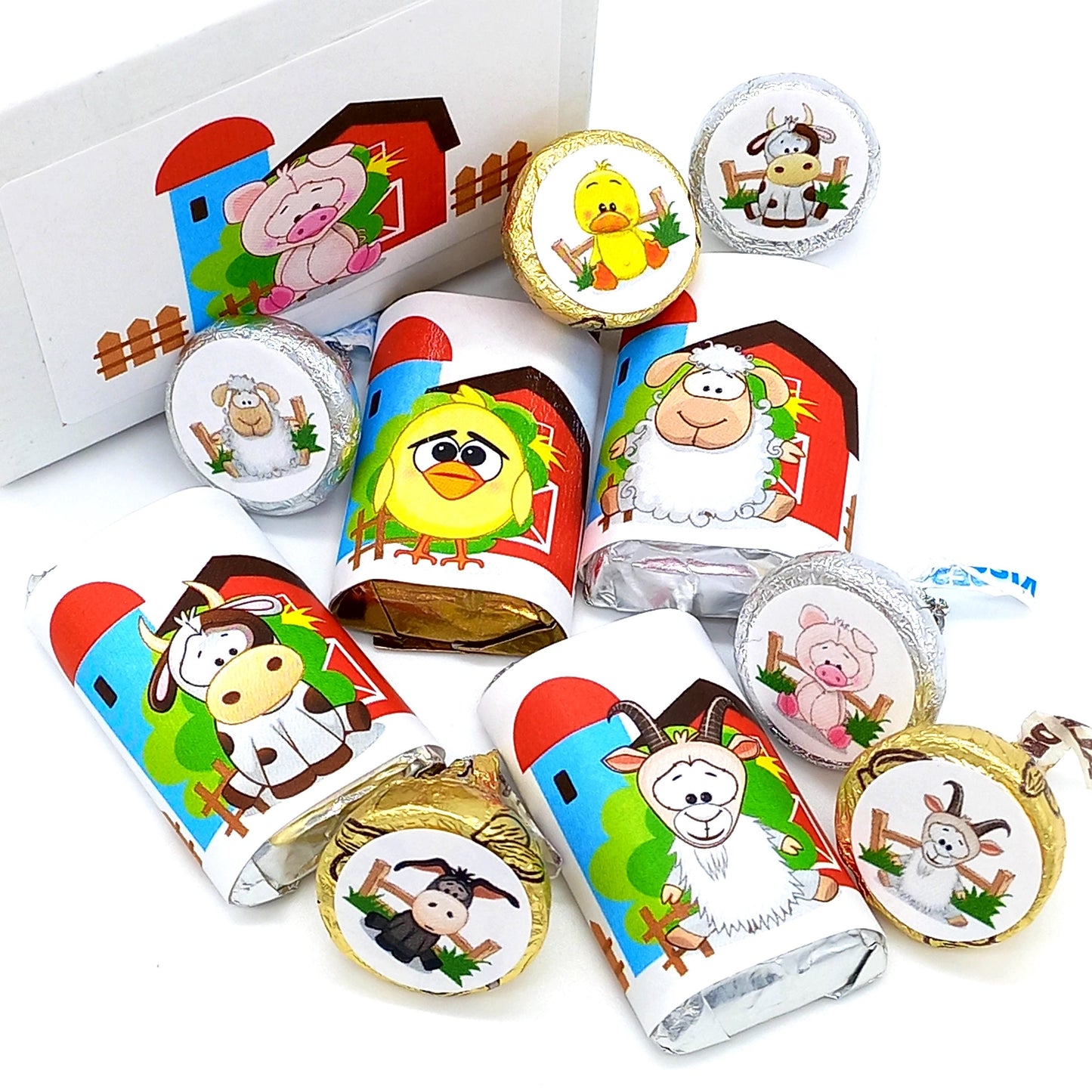 Farm Animals Labels 1st Birthday Baby Shower Theme Party Favor Stickers Decoration