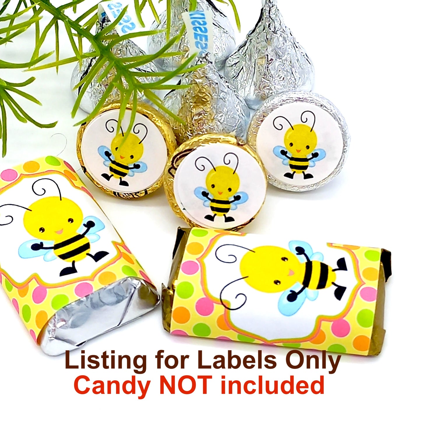 Bee candy bar stickers