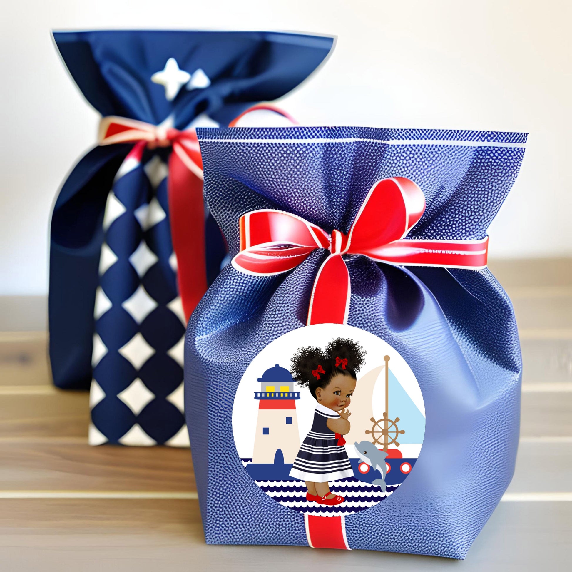 Nautical Girl Baby Shower Centerpiece Cutouts Favor Labels Birthday Decoration Table Wall Decor