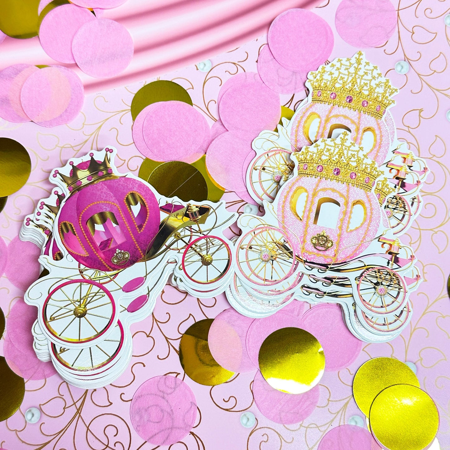 Cutouts Paper Straws Princess Carriage Cinderella Baby Shower Birthday Table Drinwear Decoration