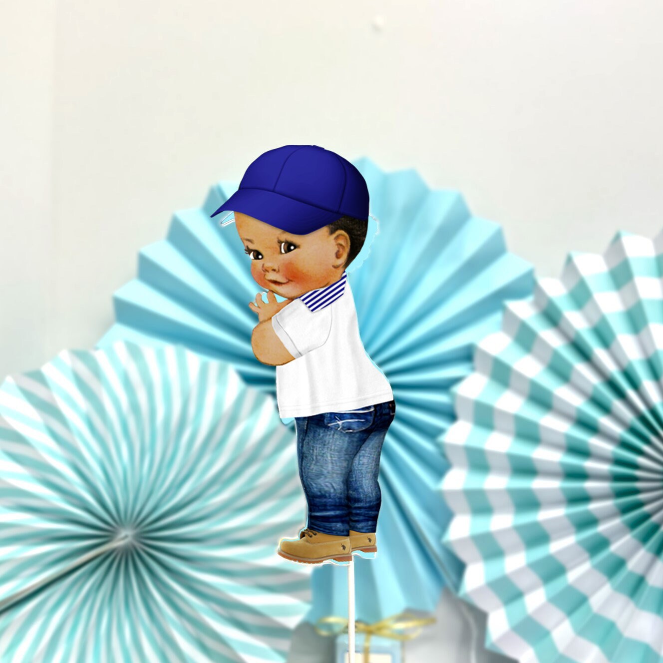 Denim Party Boy Jeans Centerpieces Birthday Baby Shower Table Diaper Topper Decoration