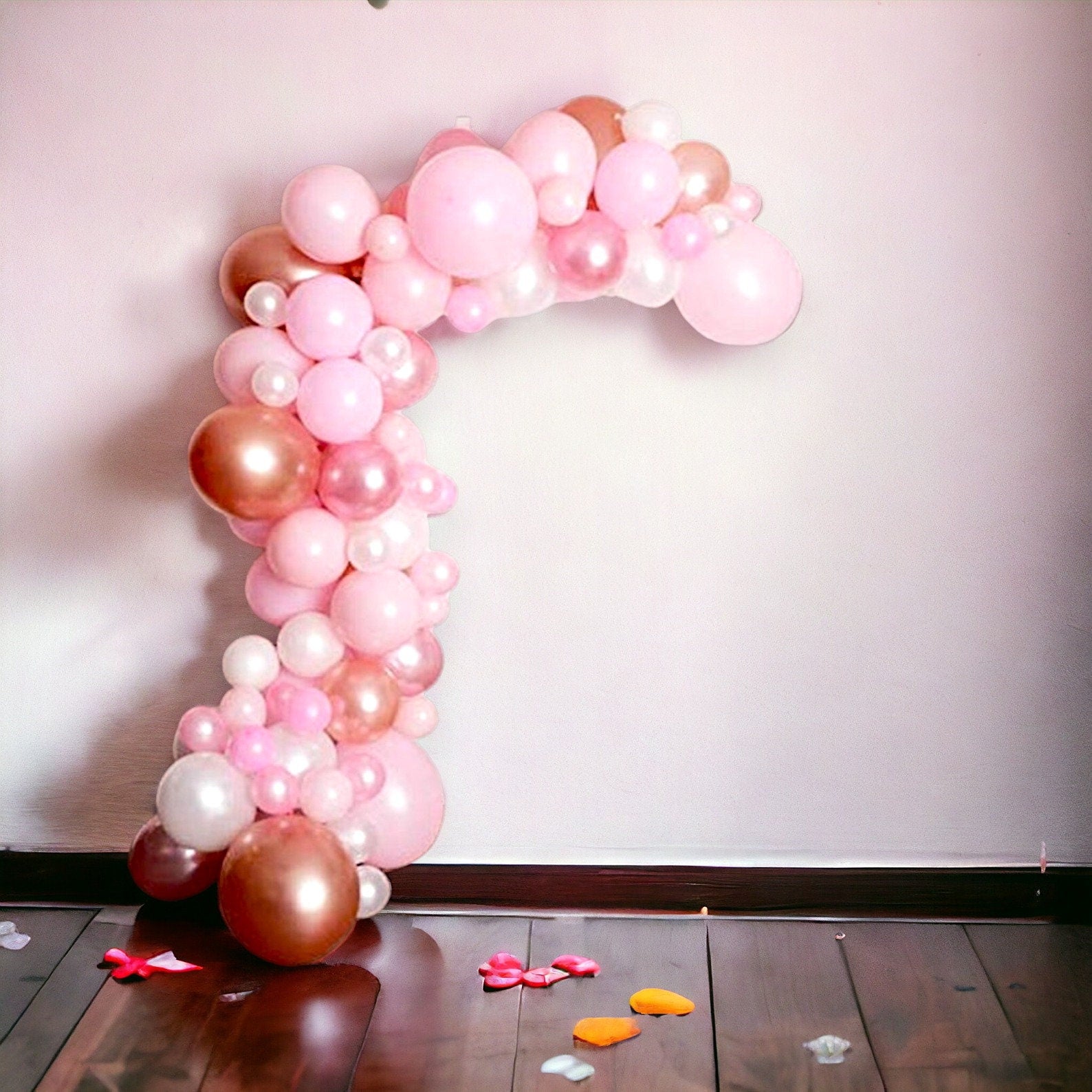 Pink Balloon Girl Baby in Bloom Shower Garland Kit First Birthday Balloons