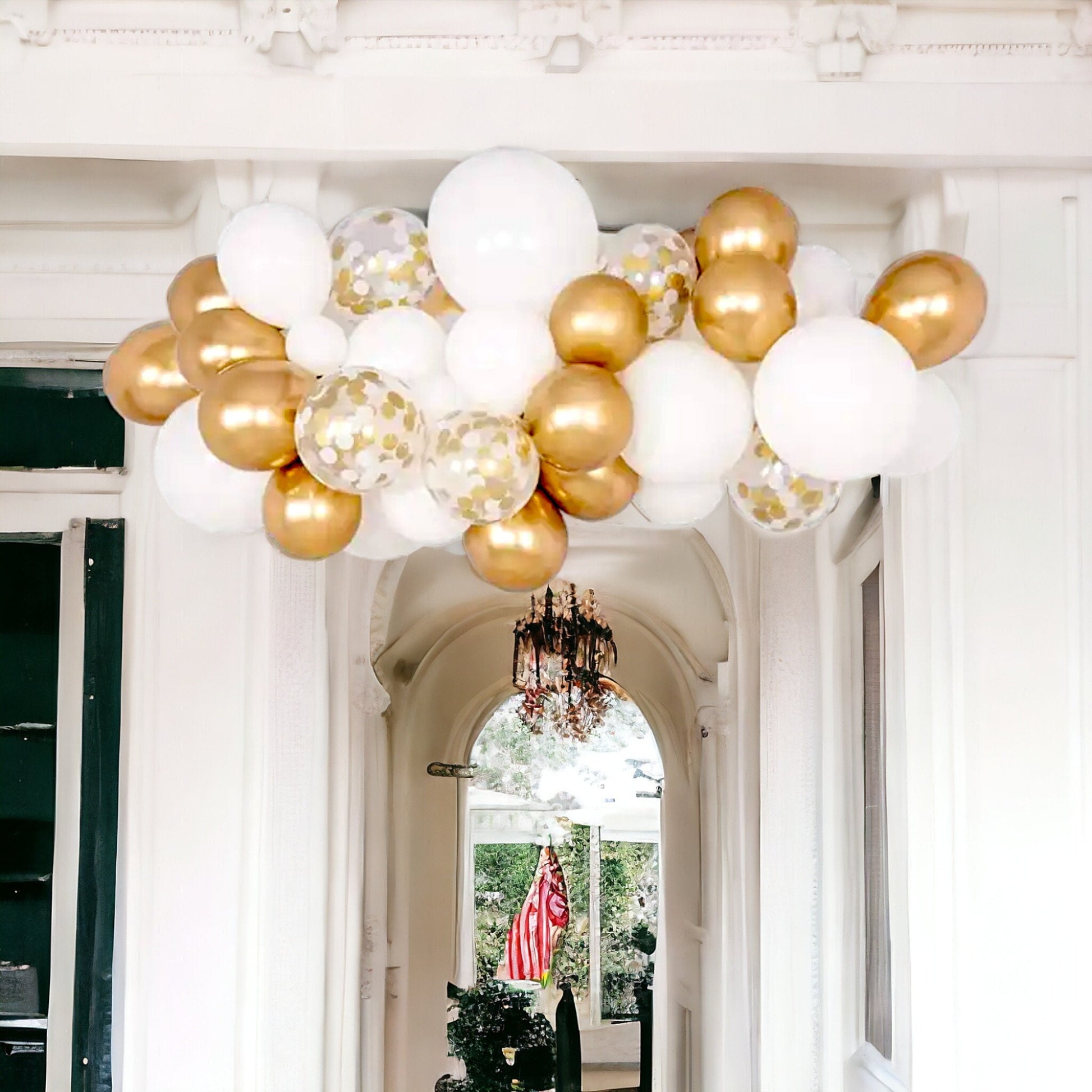 White Gold Balloons Arch Garland Kit Confetti Birthday Wedding Balloons Decor