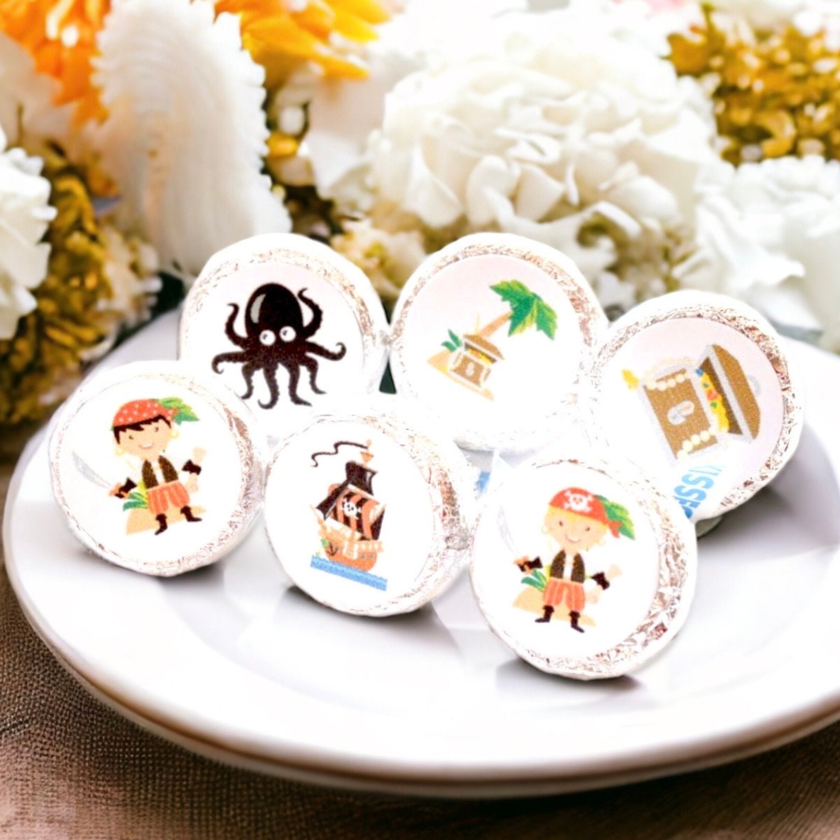 324 Pirates Stickers for Hershey Kisses, Pirates Party Decoration, Pirates Birthday Favors, Pirates Labels, Pirates Baby Shower