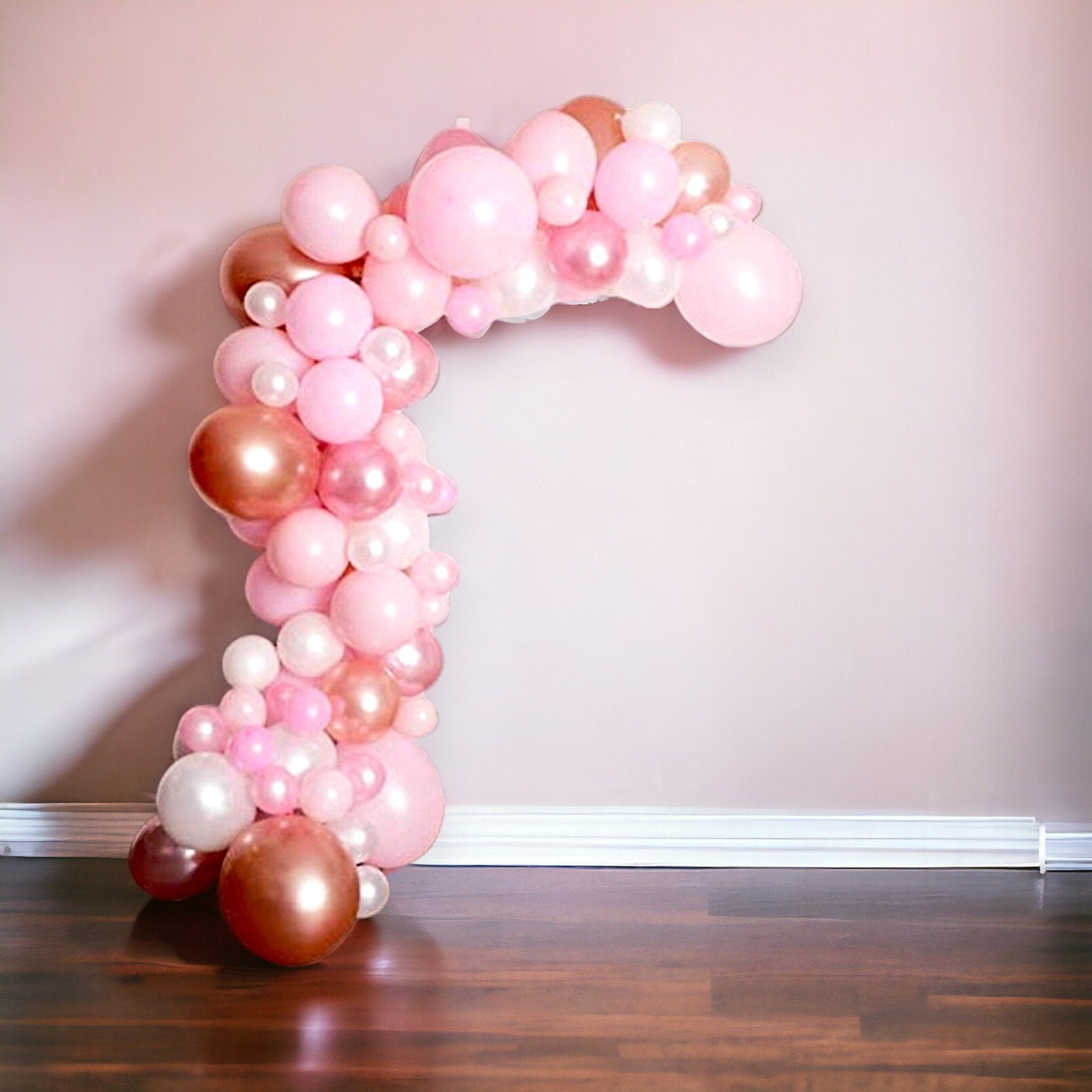 Pink Balloon Girl Baby in Bloom Shower Garland Kit First Birthday Balloons