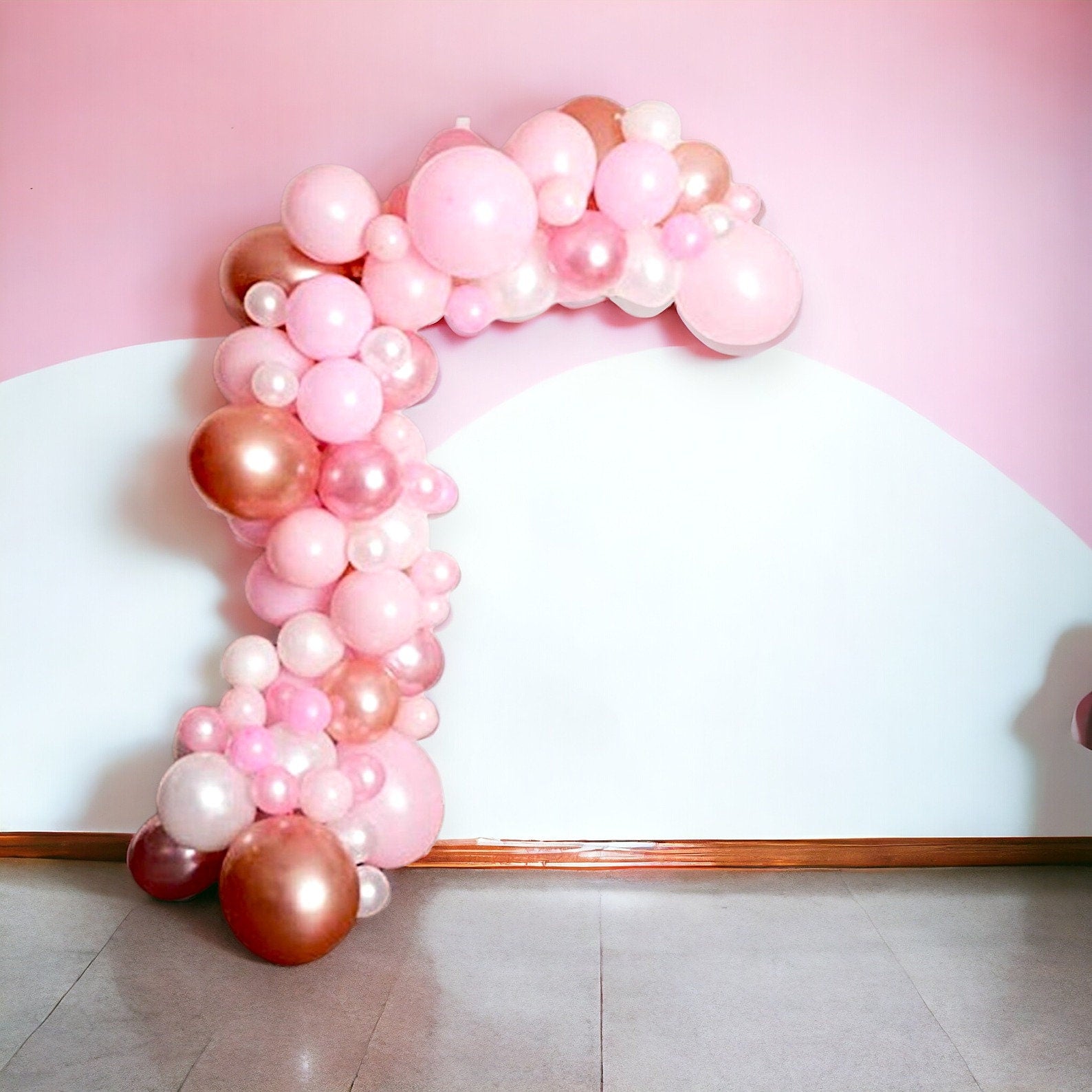 Pink Balloon Girl Baby in Bloom Shower Garland Kit First Birthday Balloons