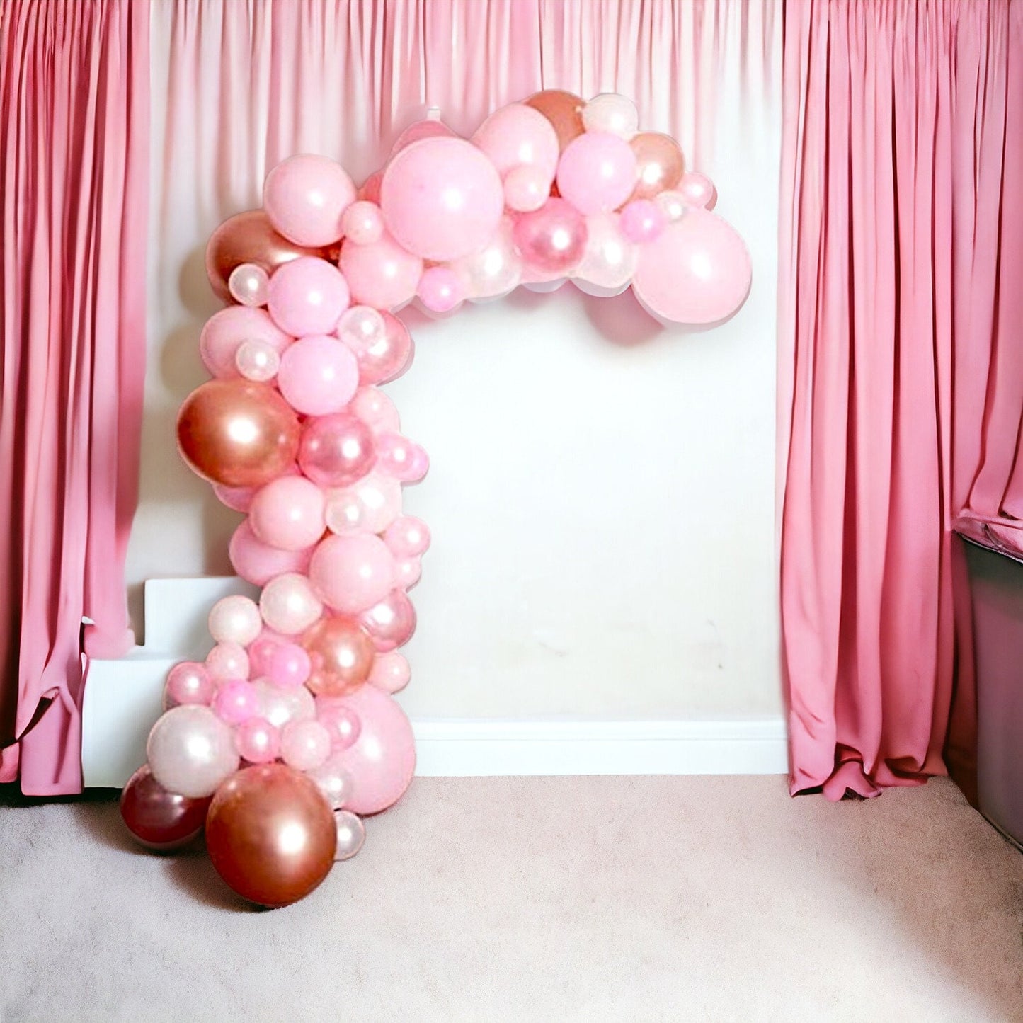 Pink Balloon Girl Baby in Bloom Shower Garland Kit First Birthday Balloons