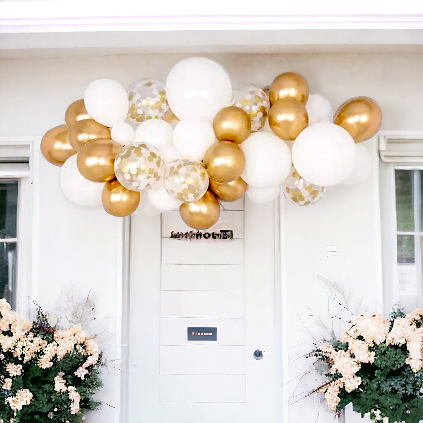 White Gold Balloons Arch Garland Kit Confetti Birthday Wedding Balloons Decor