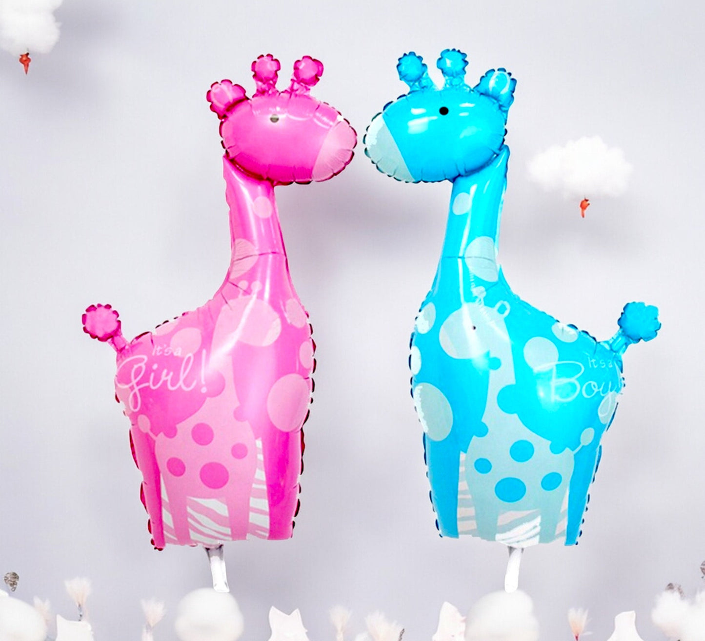 Safari Pink Blue Girafe It's a Girl Baby Shower Balloon, Giant Jungle 1st Birthday Baby Shower Party Decor