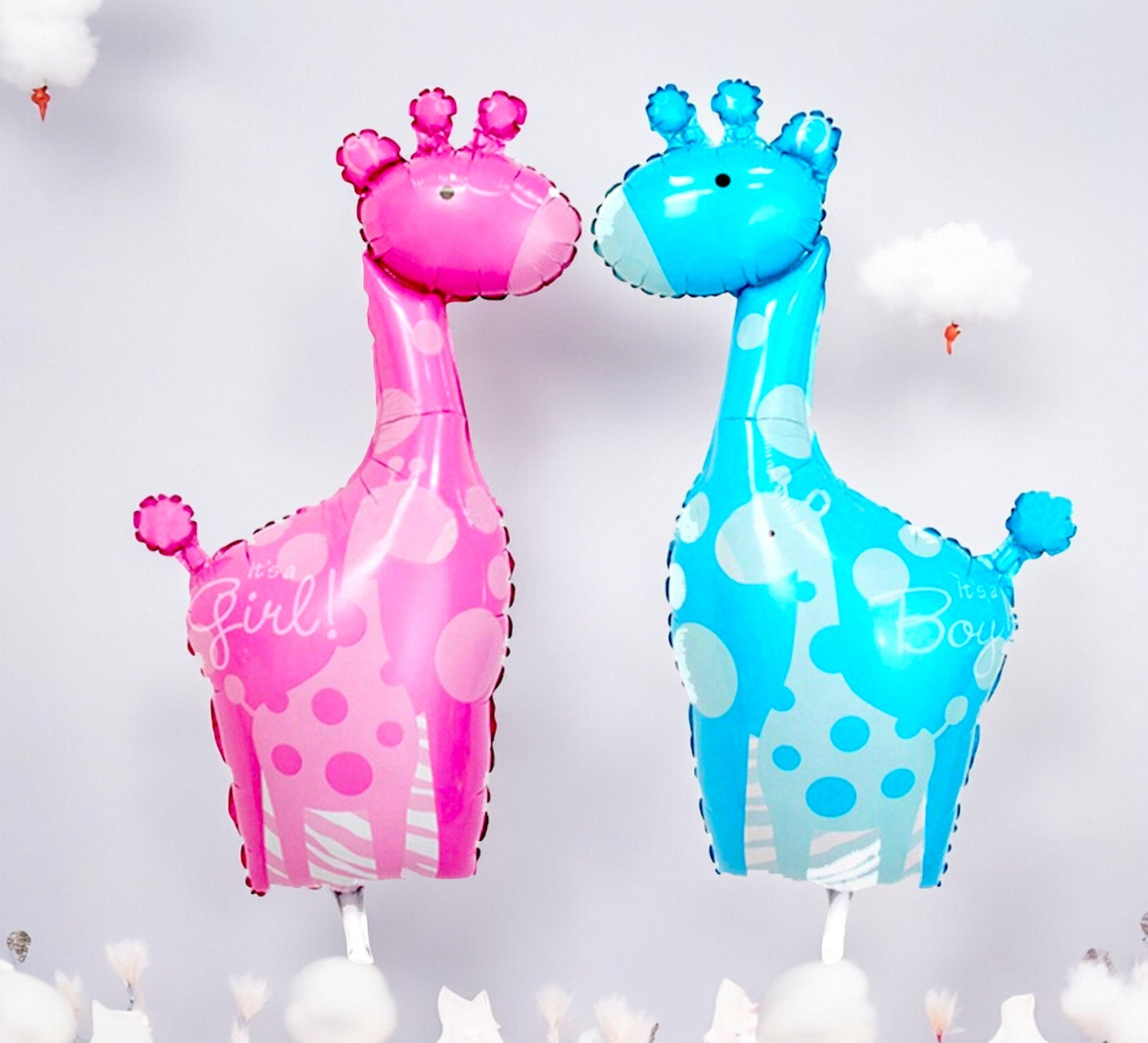 Safari Pink Blue Girafe It's a Girl Baby Shower Balloon, Giant Jungle 1st Birthday Baby Shower Party Decor