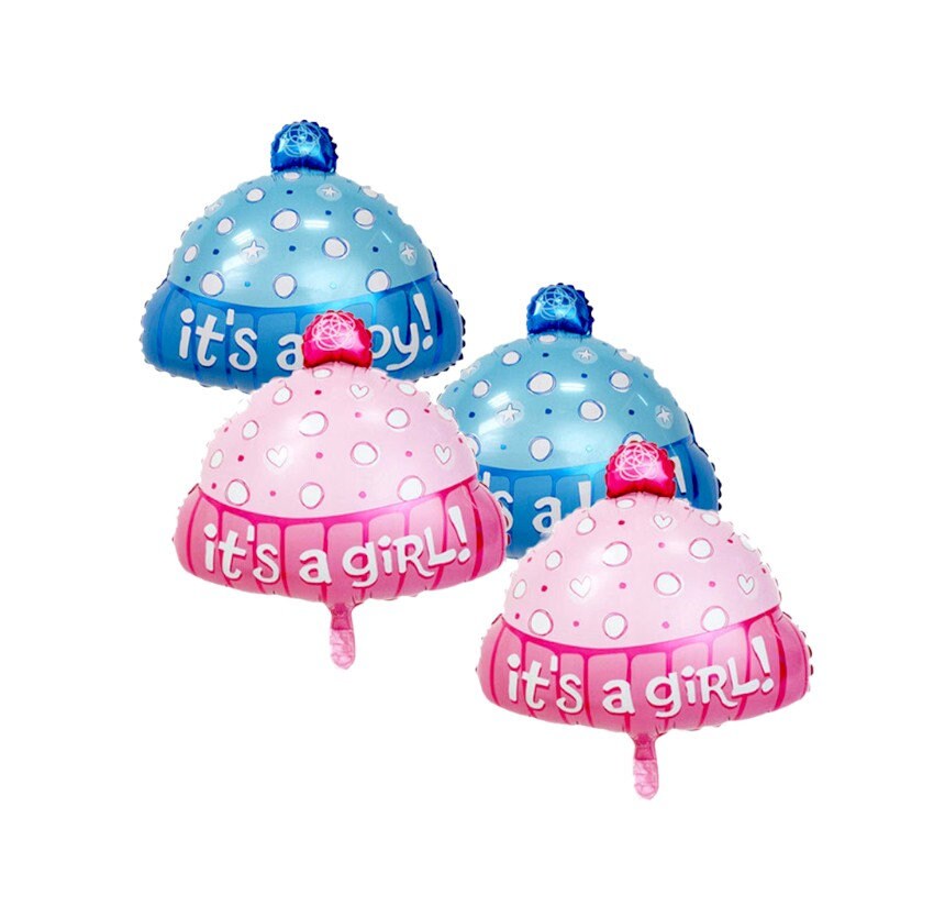 2 Winter Baby Shower Balloons Baby Hat Girl Boy Balloons Cold Outside