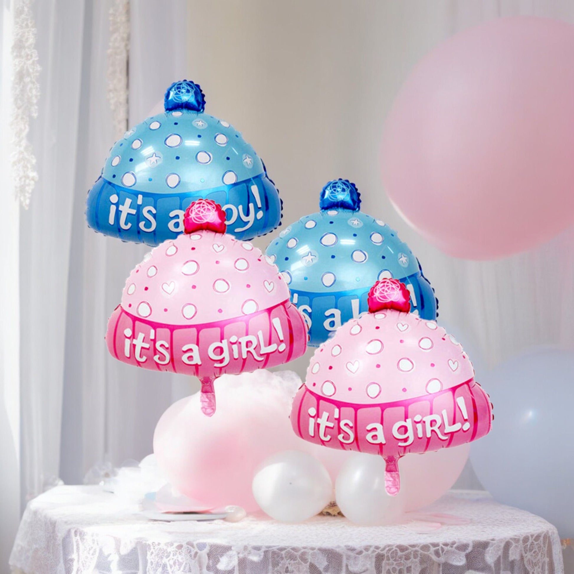 2 Winter Baby Shower Balloons Baby Hat Girl Boy Balloons Cold Outside