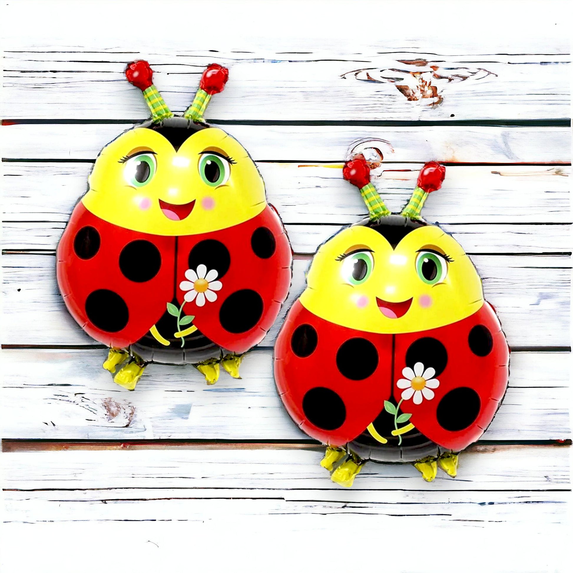 ladybug foil balloons, baby shower birthday party decoration
